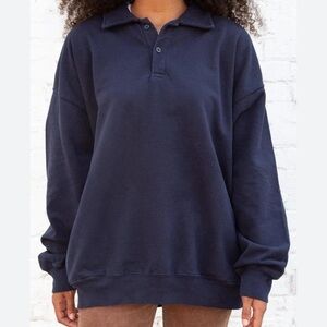 Brandy Melville Navy Collared Sweatshirt!